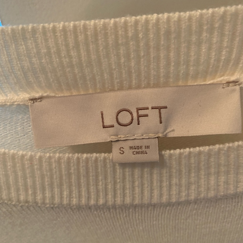 LOFT gray striped sweater - Picture 4 of 4